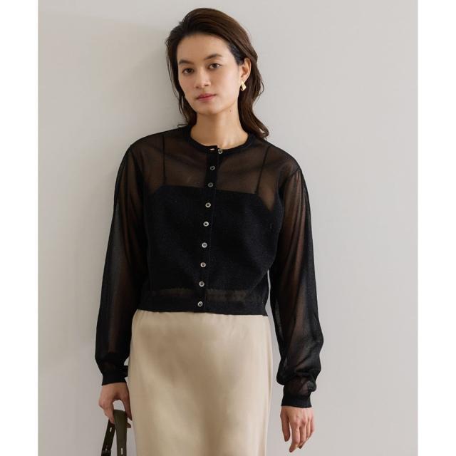 ロペ（ROPE’）/【洗える】LEVITAクルーネックシアーカーディガン ロペ（ROPE'）/【洗える】LEVITAクルーネックシアーカーディガン