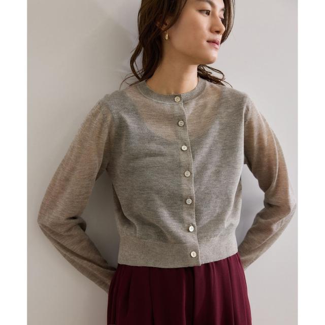 ロペ（ROPE’）/【洗える】LEVITAクルーネックシアーカーディガン