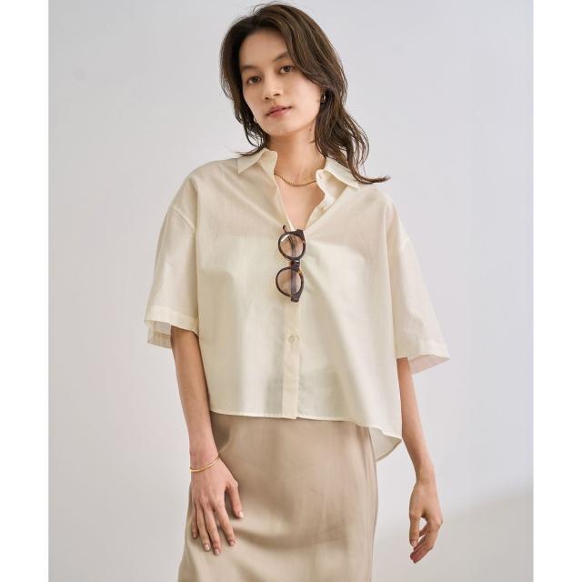 ロペ（ROPE’）/【洗える】コットンシアークロップドシャツ