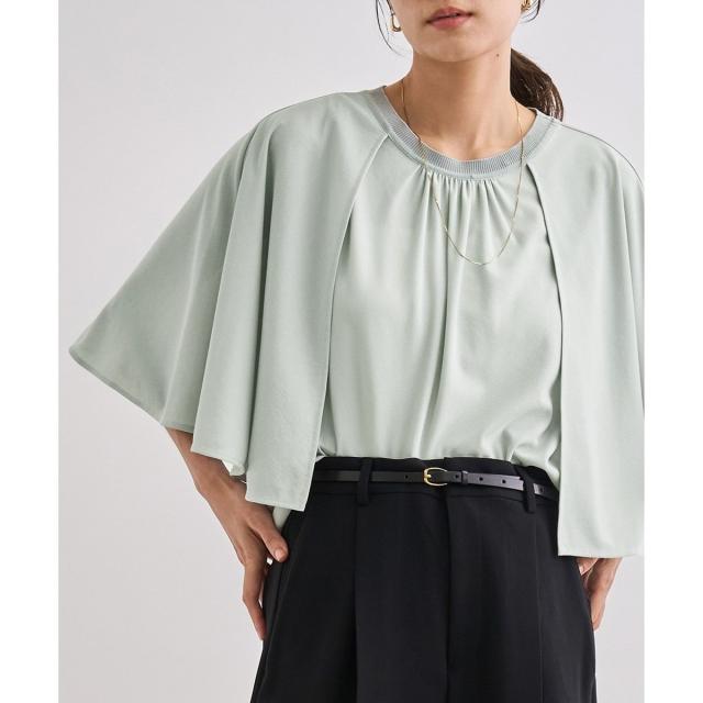 ロペ（ROPE’）/【洗える】ケープスリーブ リンキングブラウス