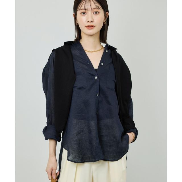 ロペ（ROPE’）/ヨーロピアンリネンレギュラーシャツ/イージーケア