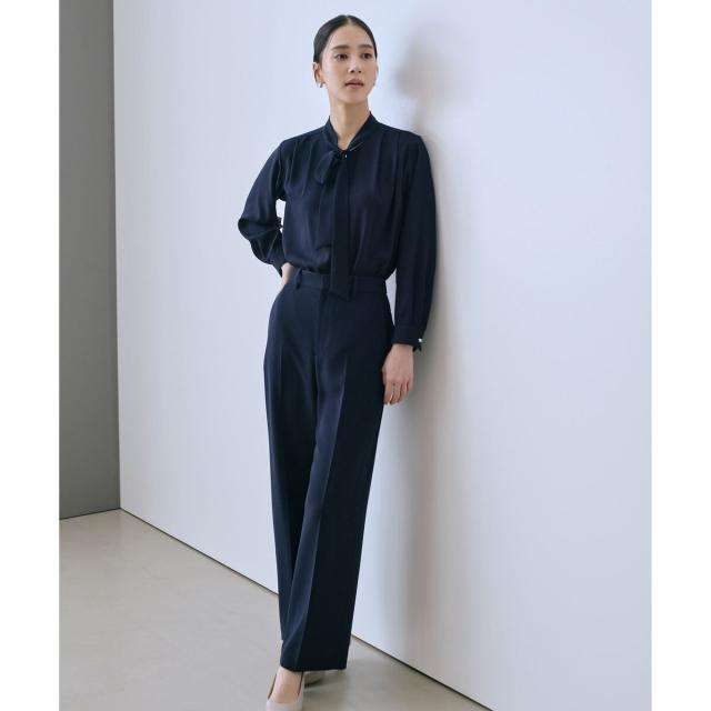 ロペ（ROPE’）/トリアセダブルクロス ストレートワイドパンツ/イージーケア・セットアップ対応・25AW_3