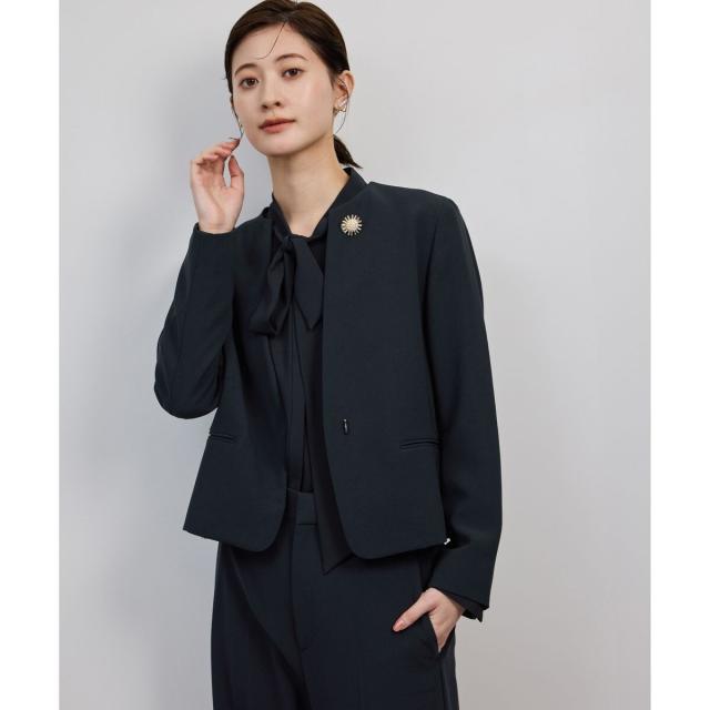 ロペ（ROPE’）/トリアセダブルクロス クルーネックジャケット/イージーケア・セットアップ対応・25AW_4
