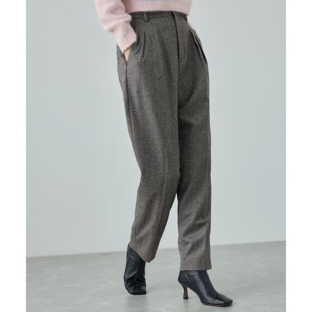 ロペ（ROPE’）/ウールレーヨンクラシック2タックパンツ(ヘリンボーン/グレンチェック)/セットアップ対応