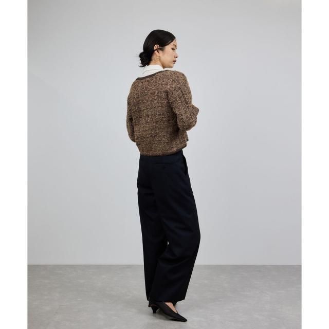 ロペ（ROPE'）/ツイードZIPノーカラーカーディガン/イージーケアの通販