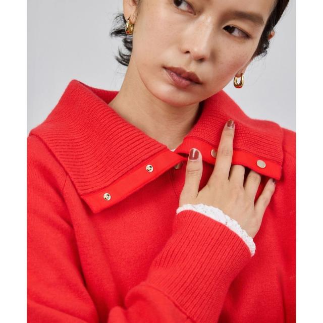 ロペ（ROPE’）/接結ウールドットボタンハイネックニット/イージーケア