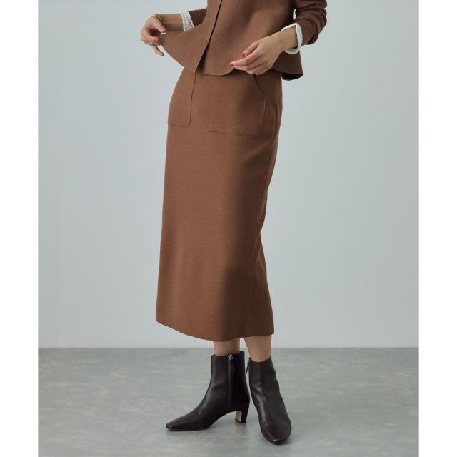 ロペ（ROPE’）/ウール混ニットポケット付きタイトスカート/イージーケア・セットアップ対応