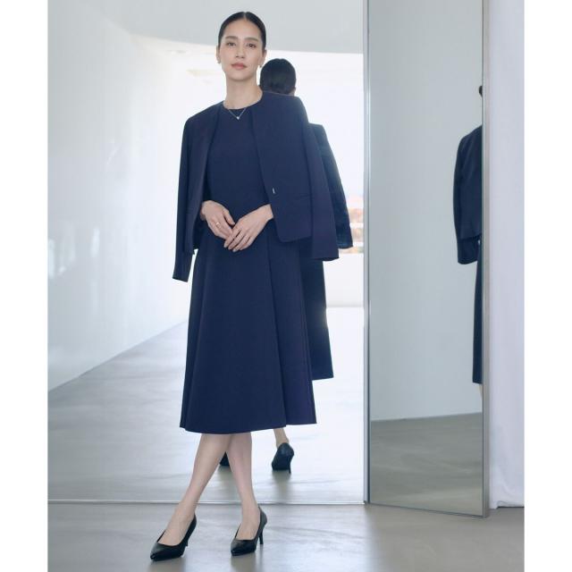 ロペ（ROPE’）/トリアセダブルクロス クルーネックジャケット/セットアップ対応・イージーケア・26SS_3