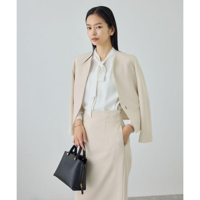 ロペ（ROPE’）/トリアセダブルクロス クルーネックジャケット/セットアップ対応・イージーケア・26SS_12