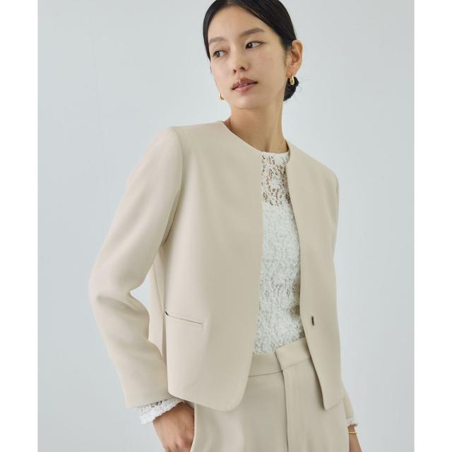ロペ（ROPE’）/トリアセダブルクロス クルーネックジャケット/セットアップ対応・イージーケア・26SS_14