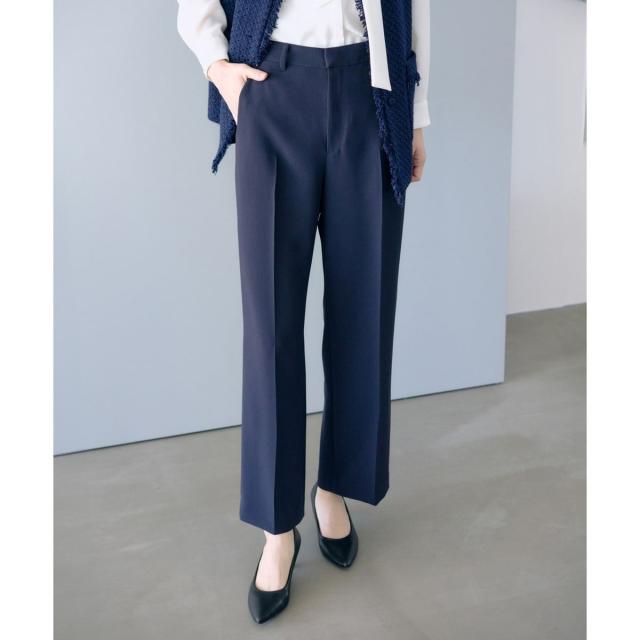 【NEW】ロペ（ROPE’）/トリアセダブルクロス ストレートワイドパンツ/イージーケア・セットアップ対応・26SS