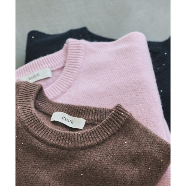 ロペ（ROPE’）/スーパーファインメリノウールスパンコールニット_3