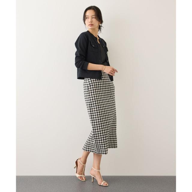ロペ（ROPE’）/[美人スカート]別注リネン混ギンガムチェックポケット付きタイトスカート/26SS・イージーケア_5