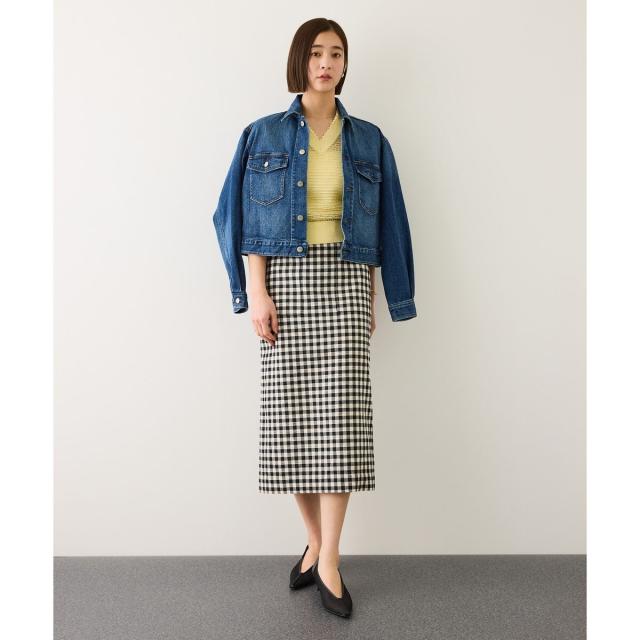 ロペ（ROPE’）/[美人スカート]別注リネン混ギンガムチェックポケット付きタイトスカート/26SS・イージーケア_15