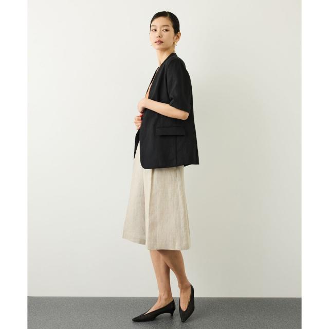 ロペ（ROPE’）/リネンハーフスリーブノーカラージャケット_5