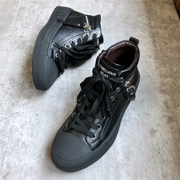 ヌーベルヴォーグ リラックス（NOUBEL VOUG Relax）/厚底 サイドファスナー ハイカット　レースアップスニーカー