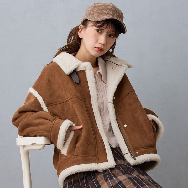 NICOLE CLUB（NICOLE CLUB）/フェイクムートンブルゾン