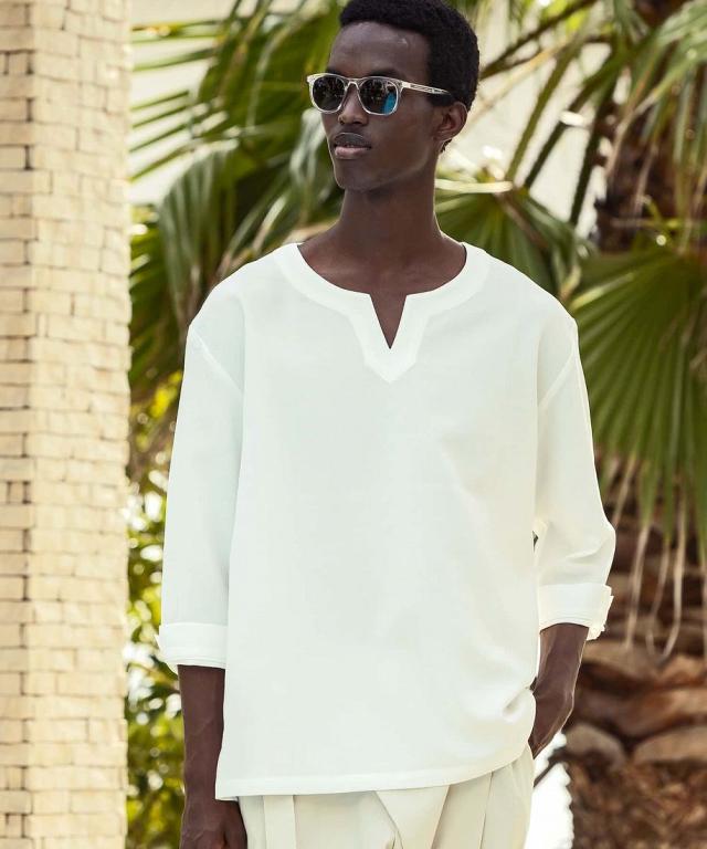 ウノピゥウノウグァーレトレ リラックス（1PIU1UGUALE3 RELAX）/1PIU1UGUALE3 RELAX キーネックシャツ【飯田将成着用】