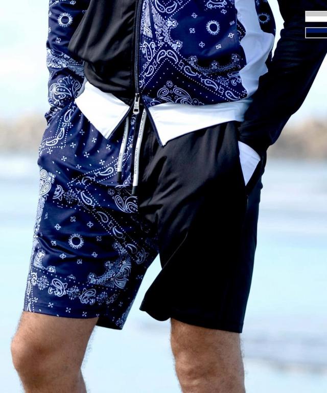 ウノピゥウノウグァーレトレ リラックス（1PIU1UGUALE3 RELAX）/1PIU1UGUALE3 RELAX ブロッキングペイズリーラッシュガードショーツ