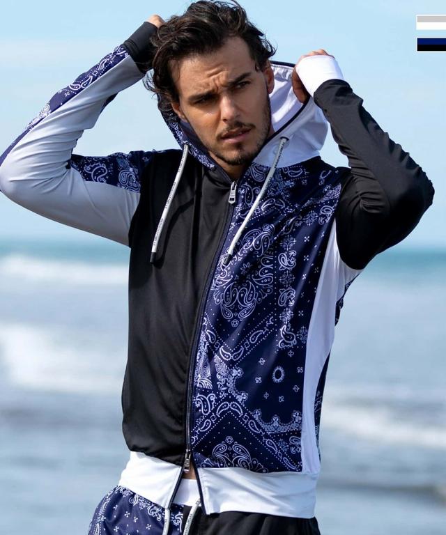 ウノピゥウノウグァーレトレ リラックス（1PIU1UGUALE3 RELAX）/1PIU1UGUALE3 RELAX ブロッキングペイズリーラッシュガードパーカーの通販は