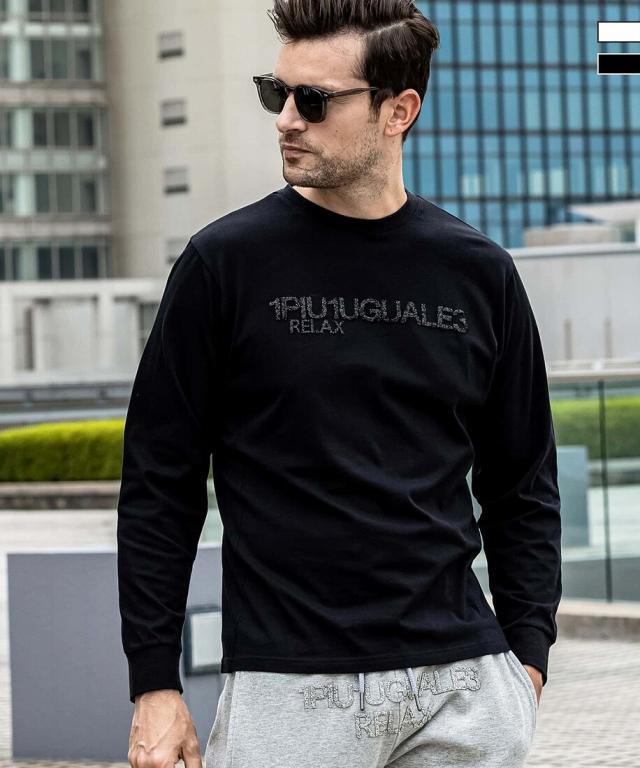 ウノピゥウノウグァーレトレ リラックス（1PIU1UGUALE3 RELAX）/1PIU1UGUALE3 RELAX スパークリングロゴロングTシャツの通販は 6,811円