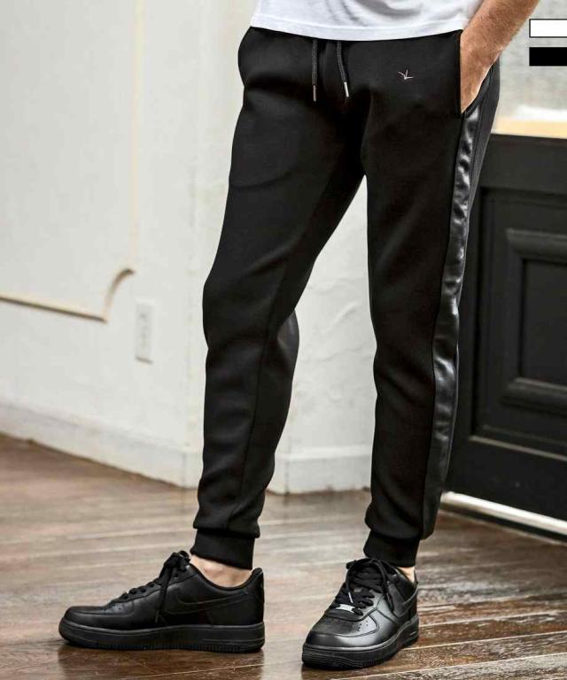 ウノピゥウノウグァーレトレ リラックス（1PIU1UGUALE3 RELAX）/1PIU1UGUALE3 RELAX レザーラインポンチロングパンツの通販は