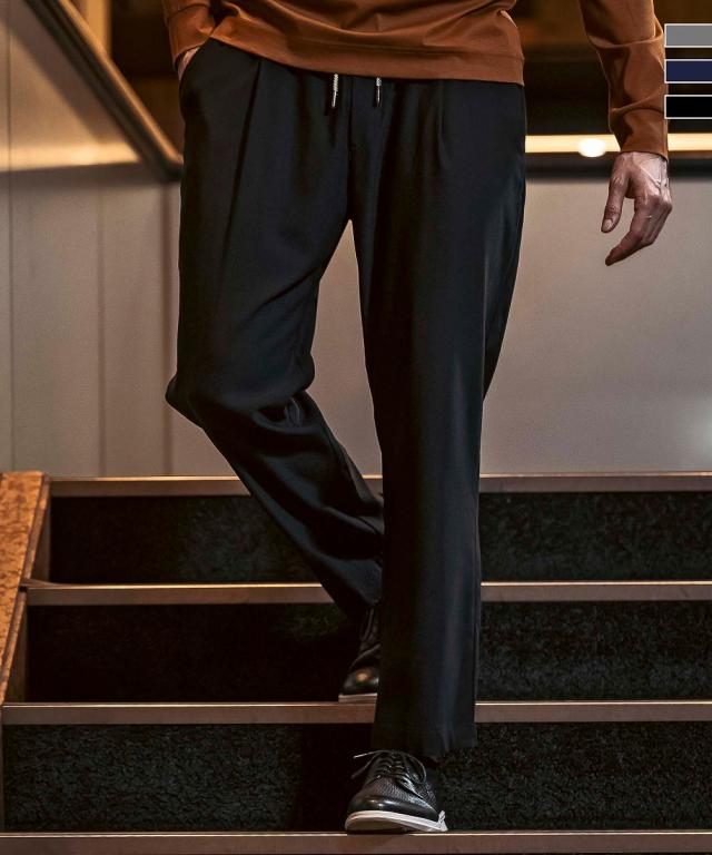 ウノピゥウノウグァーレトレ リラックス（1PIU1UGUALE3 RELAX）/1PIU1UGUALE3 RELAX ウエストリブセミワイドパンツ