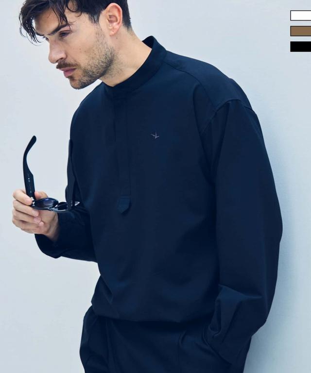 ウノピゥウノウグァーレトレ リラックス（1PIU1UGUALE3 RELAX）/1PIU1UGUALE3 RELAX ハーフボタンスタンドカラーシャツ