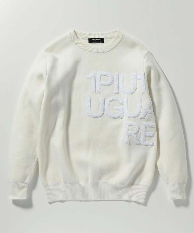 ウノピゥウノウグァーレトレ リラックス（1PIU1UGUALE3 RELAX）/1PIU1UGUALE3 RELAX サガラ刺繍ハイゲージクルーネックニット