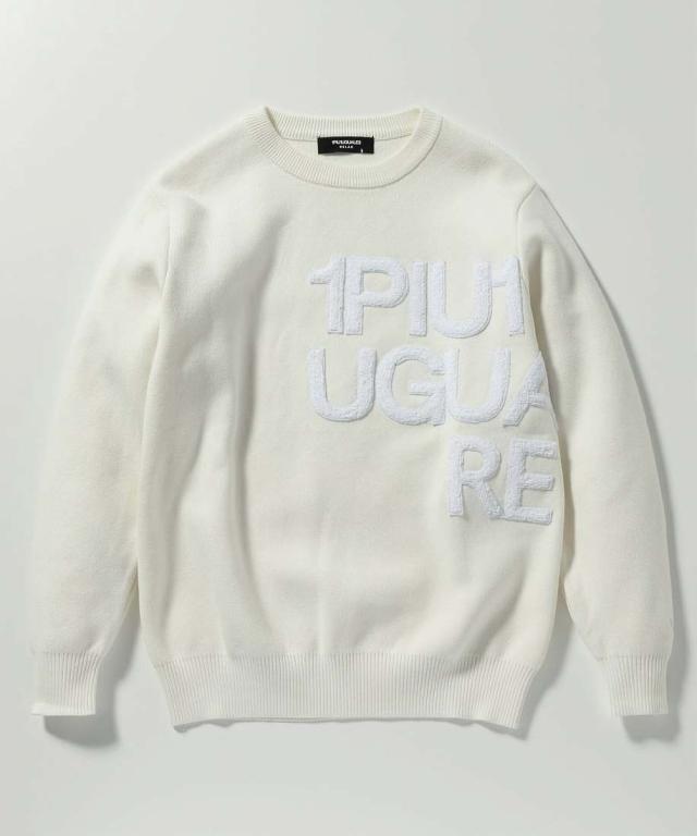 ウノピゥウノウグァーレトレ リラックス（1PIU1UGUALE3 RELAX）/1PIU1UGUALE3 RELAX サガラ刺繍ハイゲージクルーネックニット