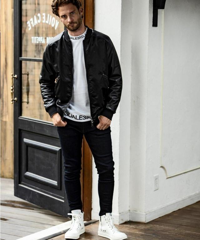 美品 1piu1uguale3 ウノピゥウノウグァーレトレ MA-1 ブラック ウノ ピゥ ウノ ウグァーレ トレ リラックス 1PIU1UGUALE3 RELAX