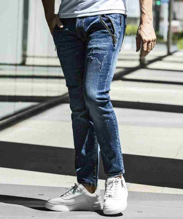 ウノピゥウノウグァーレトレ リラックス（1PIU1UGUALE3 RELAX）/1PIU1UGUALE3 RELAX ジップポケットデニムパンツ