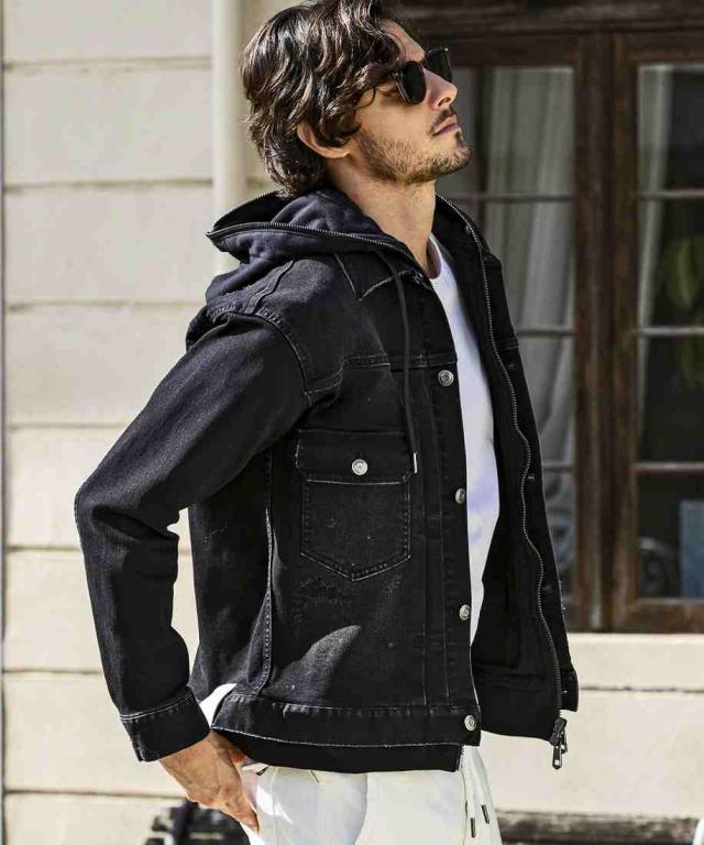 【NEW】ウノピゥウノウグァーレトレ リラックス（1PIU1UGUALE3 RELAX）/1PIU1UGUALE3 RELAX デニムジャケットフーディー