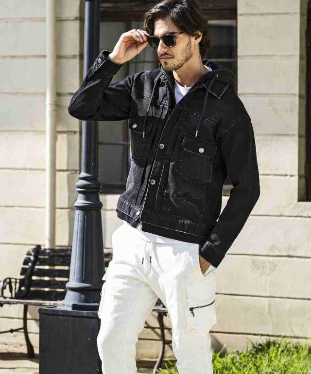 【NEW】ウノピゥウノウグァーレトレ リラックス（1PIU1UGUALE3 RELAX）/1PIU1UGUALE3 RELAX デニムジャケットフーディー