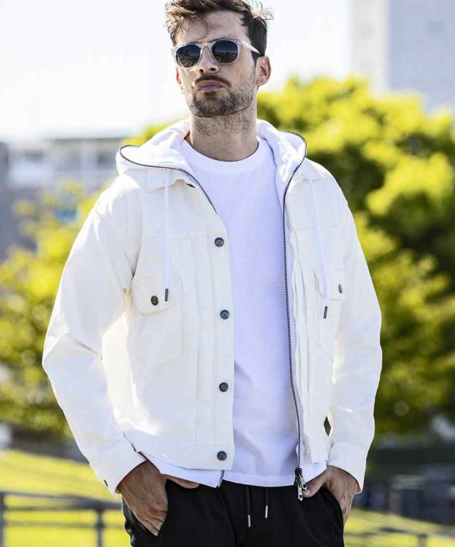 【NEW】ウノピゥウノウグァーレトレ リラックス（1PIU1UGUALE3 RELAX）/1PIU1UGUALE3 RELAX デニムジャケットフーディー