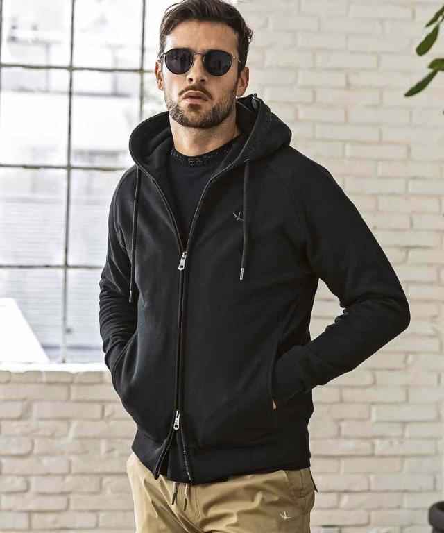 ウノピゥウノウグァーレトレ リラックス（1PIU1UGUALE3 RELAX）/1PIU1UGUALE3 RELAX ラインストーンフードロゴスウェットパーカー