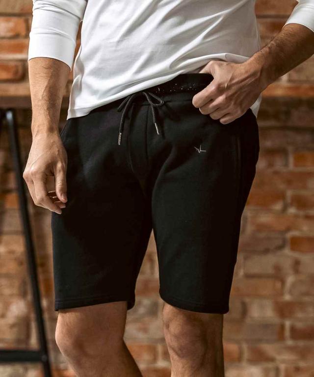 ウノピゥウノウグァーレトレ リラックス（1PIU1UGUALE3 RELAX）/1PIU1UGUALE3 RELAX ラインストーンウエストロゴスウェットショーツ