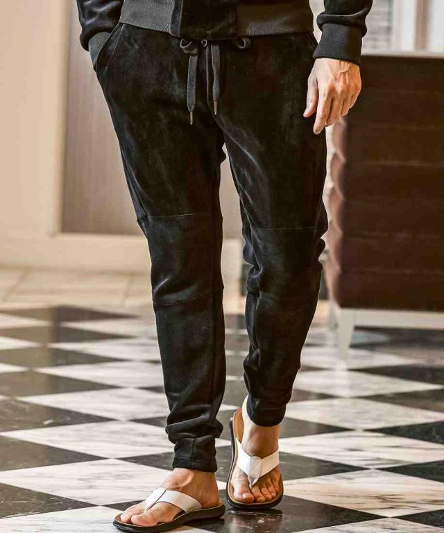 ウノピゥウノウグァーレトレ リラックス（1PIU1UGUALE3 RELAX）/1PIU1UGUALE3 RELAX ヘビーベロアサルエルジョガーパンツ