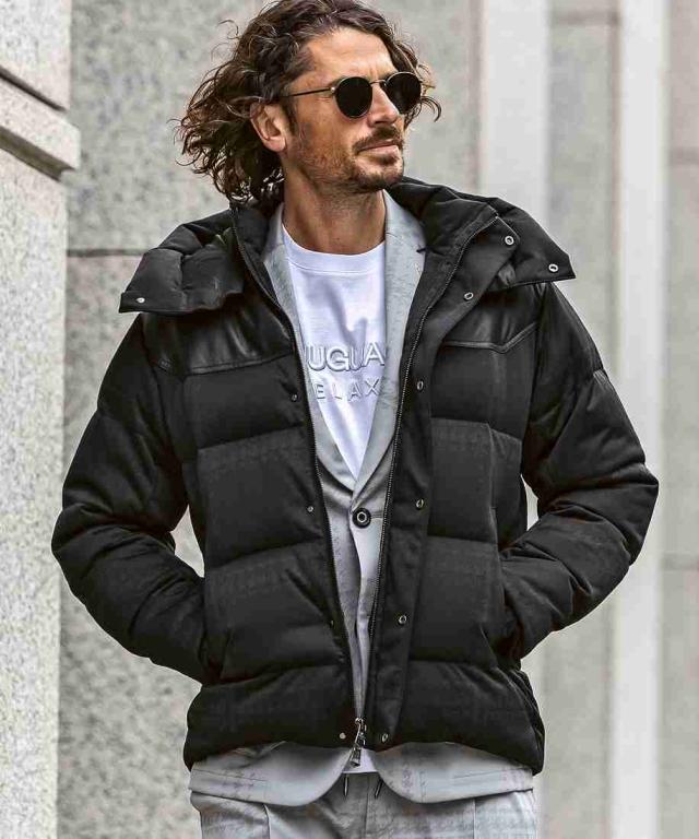 ウノピゥウノウグァーレトレ リラックス（1PIU1UGUALE3 RELAX）/1PIU1UGUALE3 RELAX ウィンドウペンジャガードダウンジャケット【LEON…