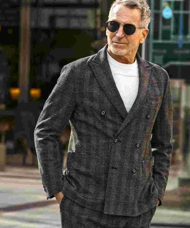 ウノピゥウノウグァーレトレ リラックス（1PIU1UGUALE3 RELAX）/1PIU1UGUALE3 RELAX グレンチェックダブルブレストジャケット【LEON掲…