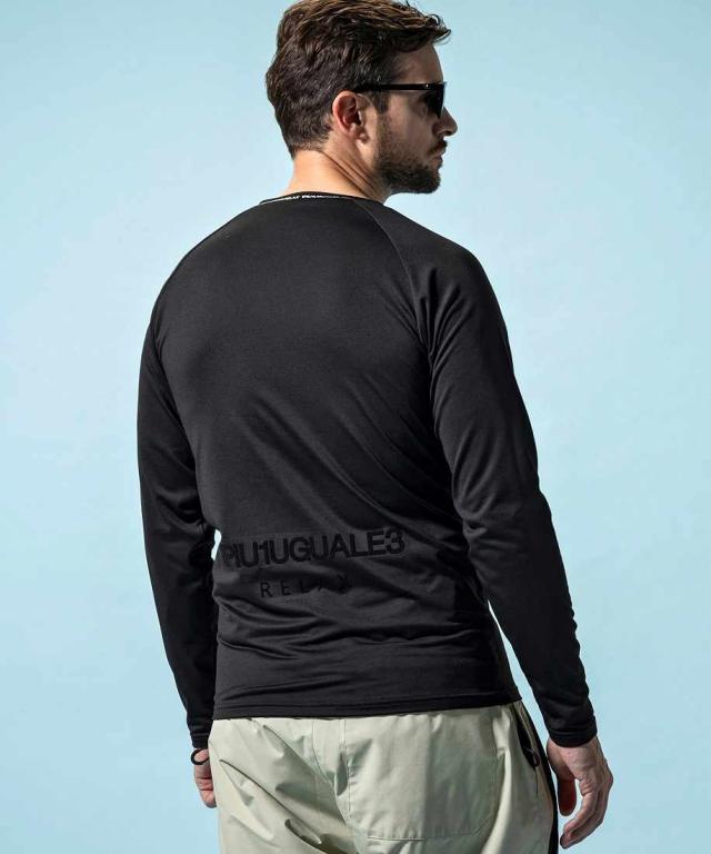 ウノピゥウノウグァーレトレ リラックス（1PIU1UGUALE3 RELAX）/1PIU1UGUALE3 RELAX 裏起毛クルーネックロゴロングTシャツ スノーウェア