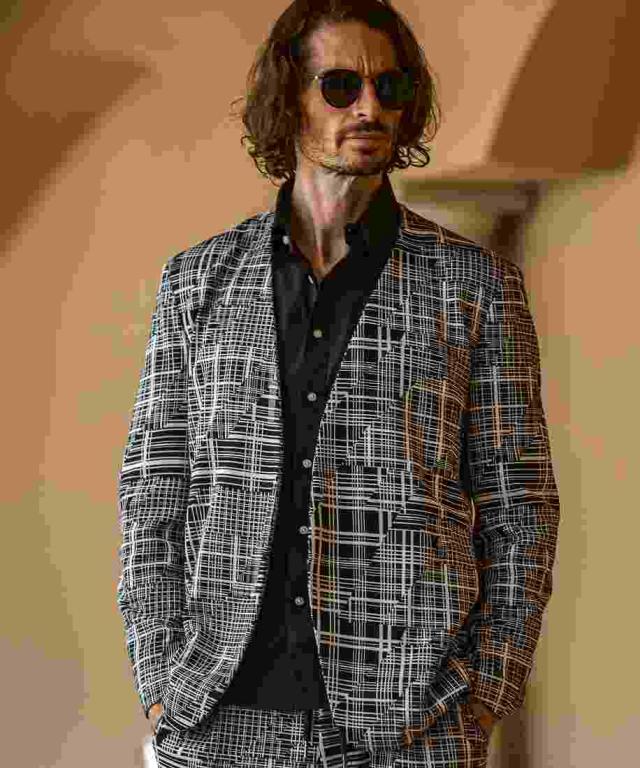 ウノピゥウノウグァーレトレ リラックス（1PIU1UGUALE3 RELAX）/1PIU1UGUALE3 RELAX ジオメトリックノーカラージャケット