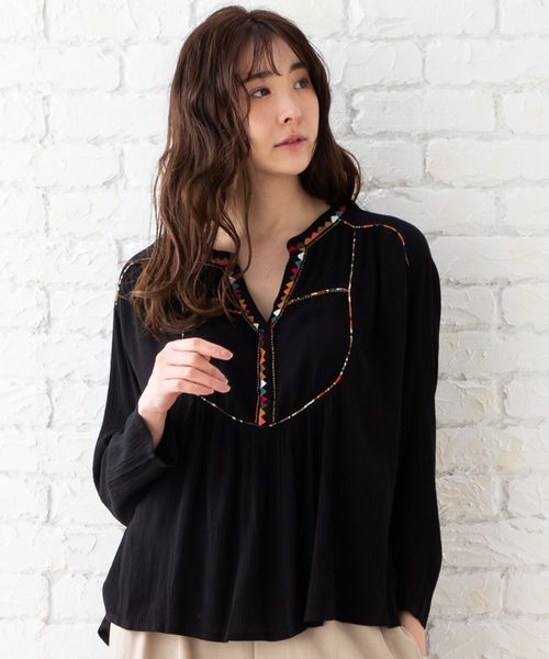 サブ ストリート/【9・15号】『LOUIZON』幾何モチーフブラウス