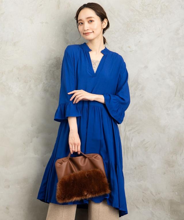 PHASE EIGHT】Lucia シフォン フローラル ミディドレス