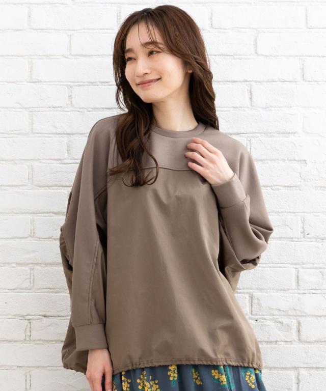 サブ ストリート（sab street）/【大きいサイズ】 9号・15号(M・3L) FONTLAB 異素材コンビドルマンプルオーバー