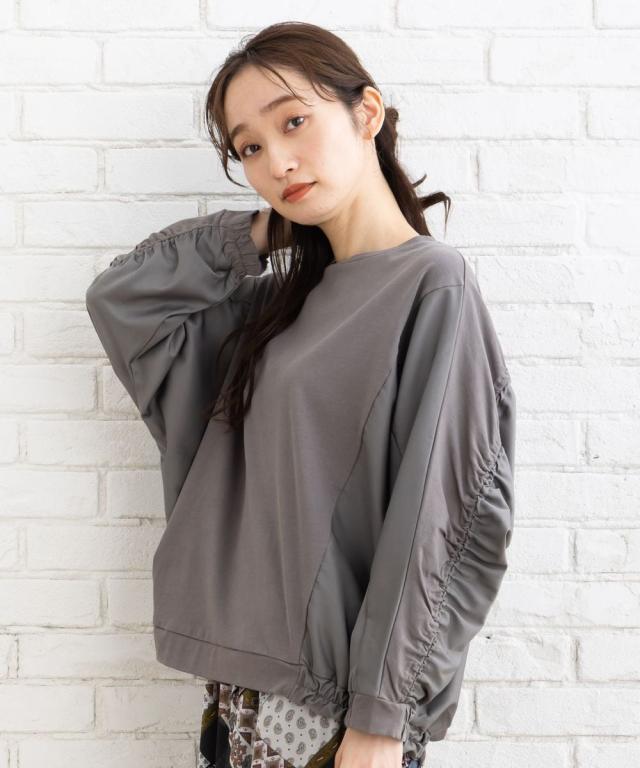 サブ ストリート（sab street）/【大きいサイズ】 9号・15号(M・3L) FONTLAB シャーリング切替プルオーバー