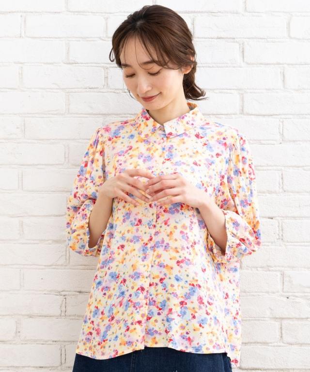 サブ ストリート（sab street）/【大きいサイズ】 9号・15号(M・3L) NUMPH パステルフラワーシャツブラウス