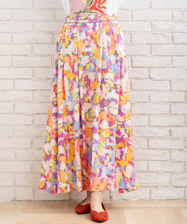 サブ ストリート（sab street）/【大きいサイズ】 9号・15号(M・3L) NUMPH カラフルパレットプリントスカート サブ ストリート（sab street）/【大きいサイズ】 9号・15号(M・3L