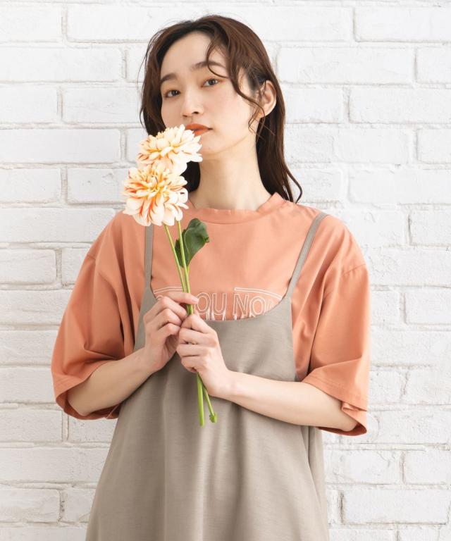 【大きいサイズ】 9号・15号(M・3L) FONTLAB フリンジロゴシルケットTシャツ サブ ストリート（sab street）/【大きいサイズ】 9号・15号(M