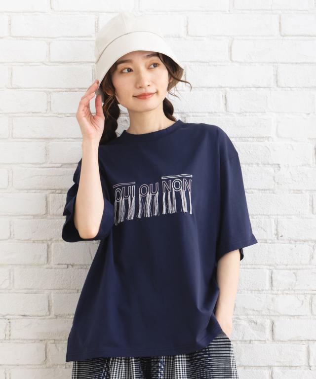 【大きいサイズ】 9号・15号(M・3L) FONTLAB フリンジロゴシルケットTシャツ サブ ストリート（sab street）/【大きいサイズ】 9号・15号(M
